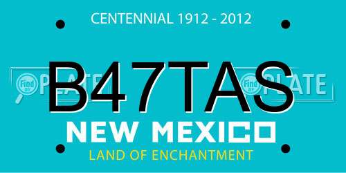 B47TAS New Mexico License Plate