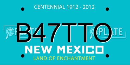 B47TTO New Mexico License Plate