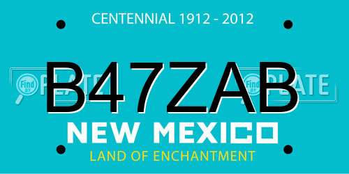 B47ZAB New Mexico License Plate