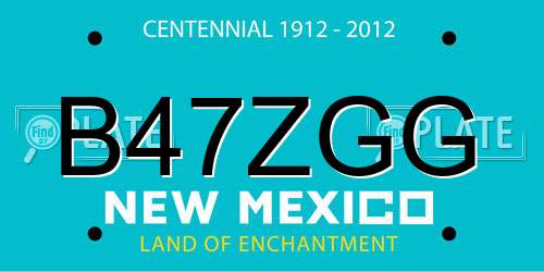 B47ZGG New Mexico License Plate