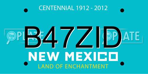 B47ZID New Mexico License Plate