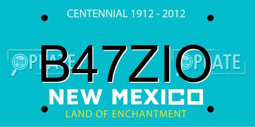 B47ZIO New Mexico License Plate