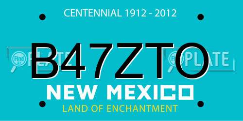 B47ZTO New Mexico License Plate