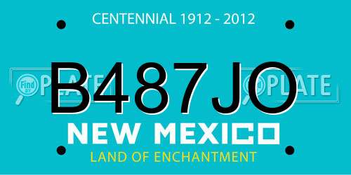 B487JO New Mexico License Plate