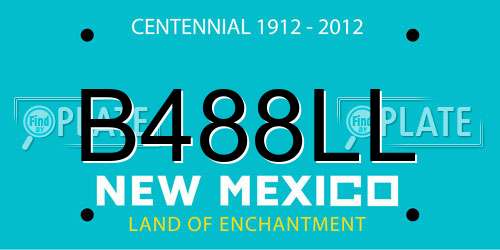 B488LL New Mexico License Plate
