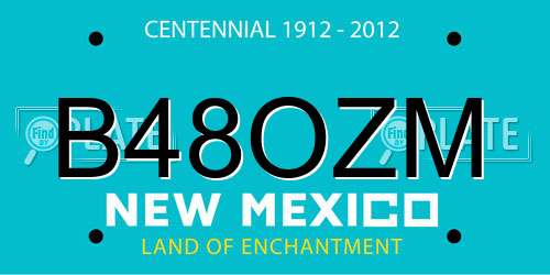 B48OZM New Mexico License Plate