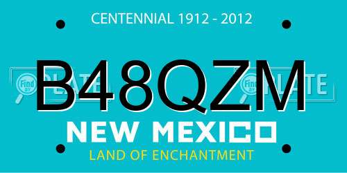 B48QZM New Mexico License Plate