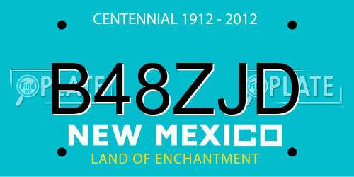 B48ZJD New Mexico License Plate