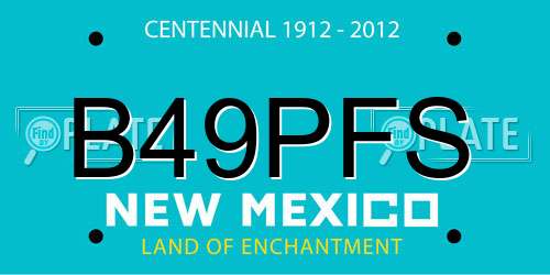 B49PFS New Mexico License Plate