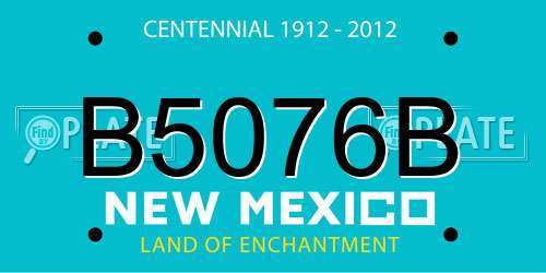 B5076B New Mexico License Plate