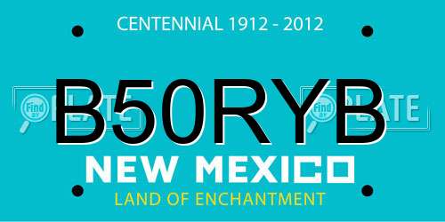 B50RYB New Mexico License Plate