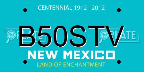 B50STV New Mexico License Plate
