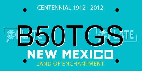B50TGS New Mexico License Plate
