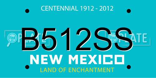 B512SS New Mexico License Plate