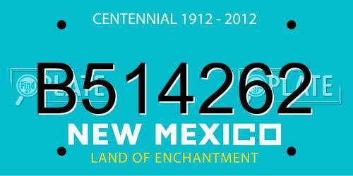 B514262 New Mexico License Plate