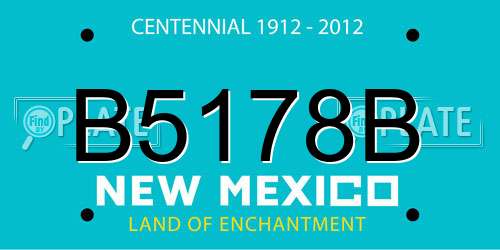B5178B New Mexico License Plate