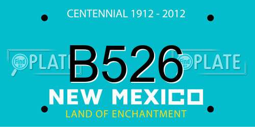B526 New Mexico License Plate