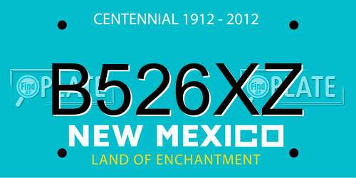 B526XZ New Mexico License Plate
