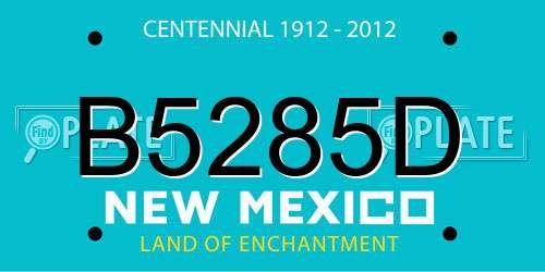 B5285D New Mexico License Plate