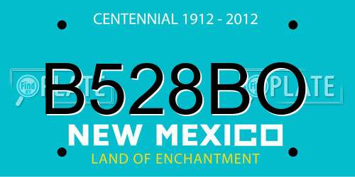 B528BO New Mexico License Plate
