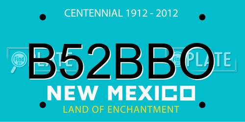 B52BBO New Mexico License Plate