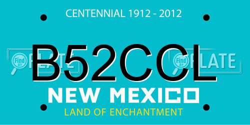 B52CCL New Mexico License Plate