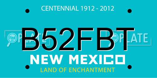 B52FBT New Mexico License Plate