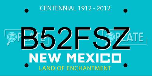 B52FSZ New Mexico License Plate