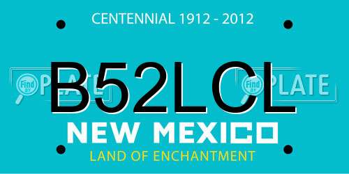 B52LCL New Mexico License Plate