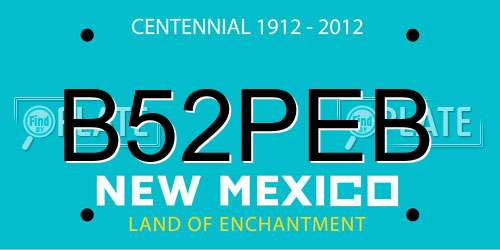B52PEB New Mexico License Plate