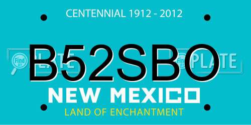 B52SBO New Mexico License Plate