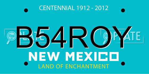 B54ROY New Mexico License Plate