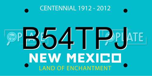 B54TPJ New Mexico License Plate