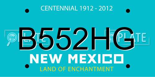 B552HG New Mexico License Plate