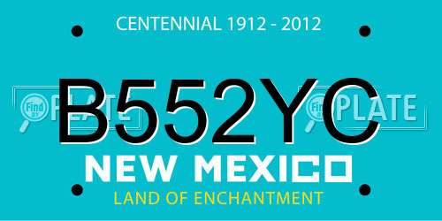 B552YC New Mexico License Plate