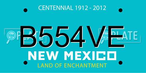 B554VE New Mexico License Plate