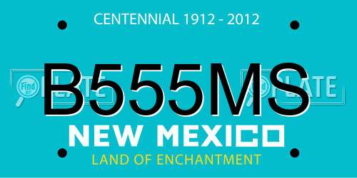 B555MS New Mexico License Plate