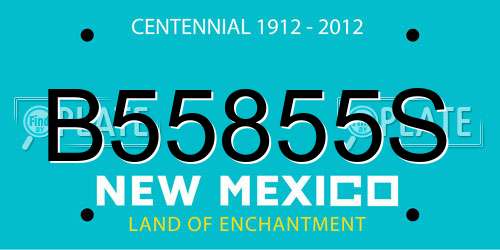 B55855S New Mexico License Plate