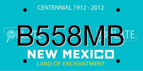 B558MB New Mexico License Plate