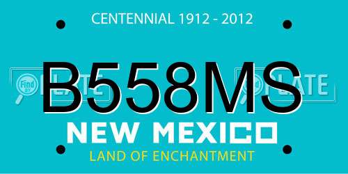 B558MS New Mexico License Plate