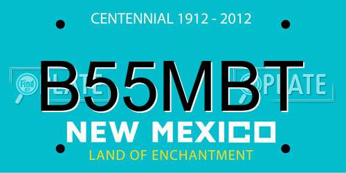 B55MBT New Mexico License Plate