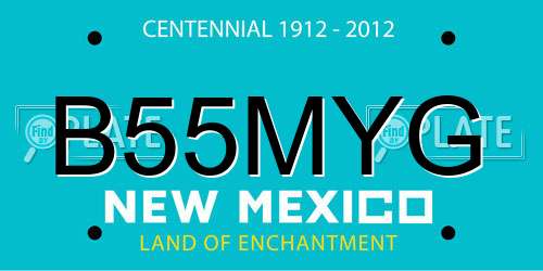 B55MYG New Mexico License Plate
