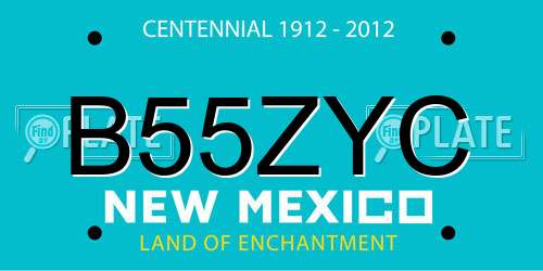 B55ZYC New Mexico License Plate