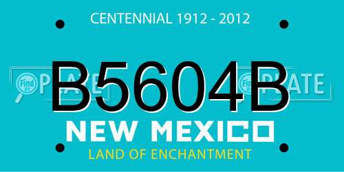 B5604B New Mexico License Plate