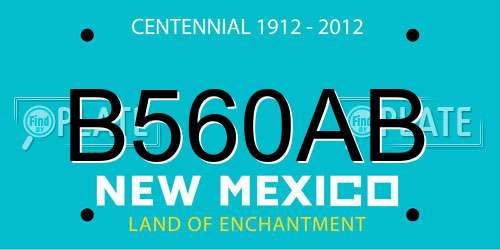 B560AB New Mexico License Plate