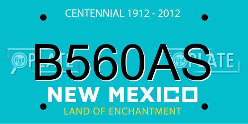 B560AS New Mexico License Plate