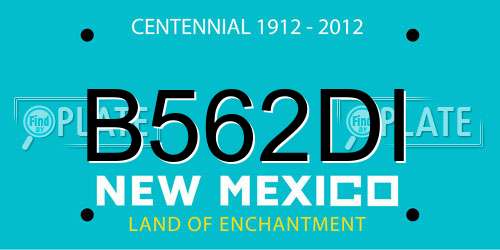 B562DI New Mexico License Plate