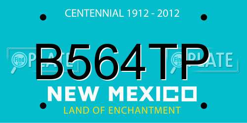 B564TP New Mexico License Plate