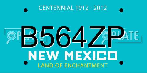 B564ZP New Mexico License Plate
