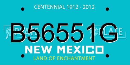 B56551G New Mexico License Plate